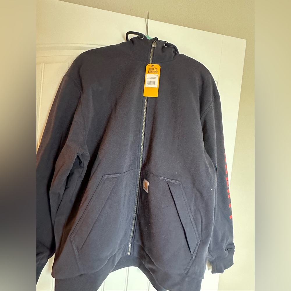 Carhartt Men's Navy Hooded zip up - NWT